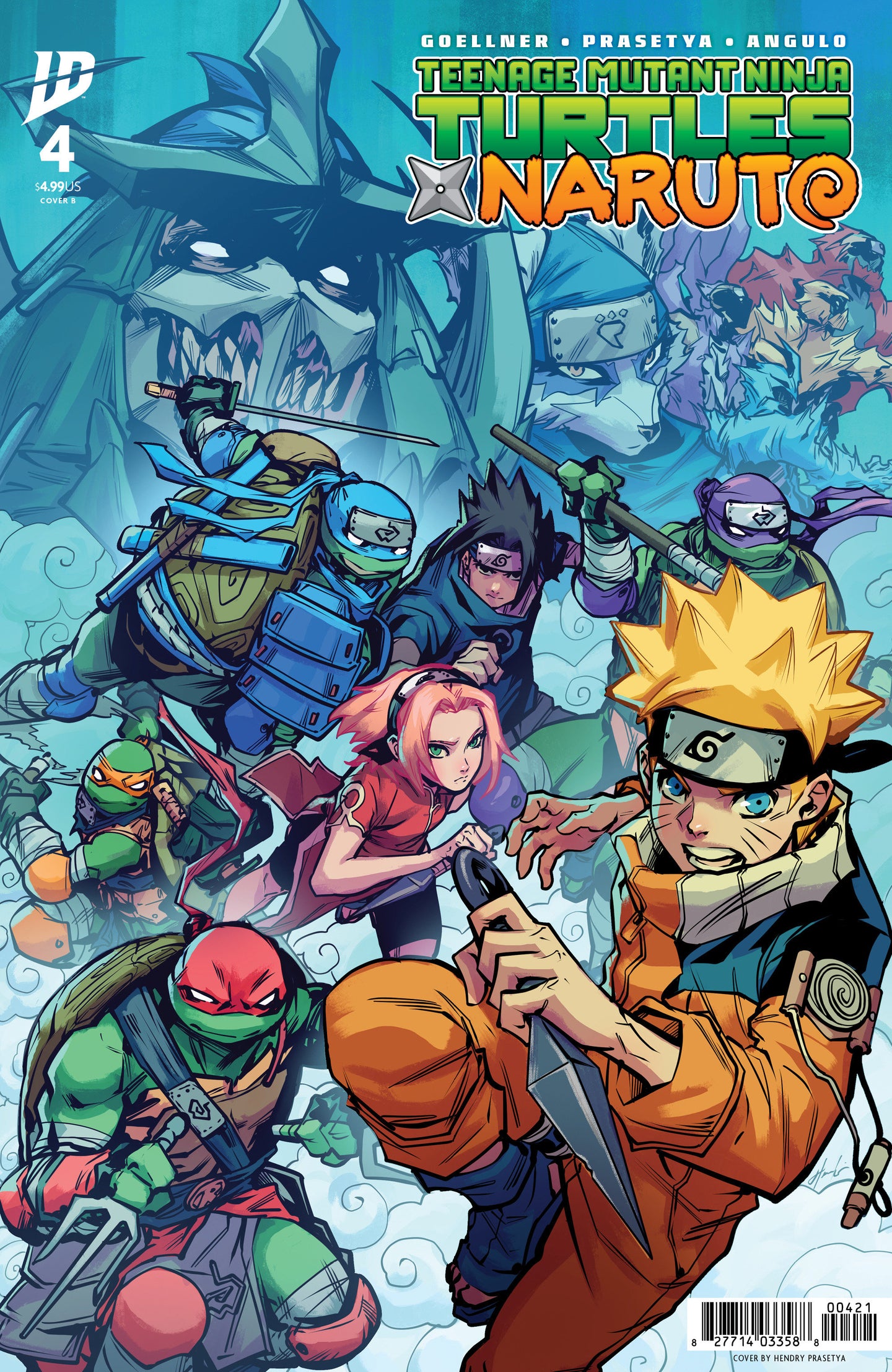 Teenage Mutant Ninja Turtles X Naruto #4 Cover B Prasetya