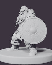 Load image into Gallery viewer, Durgan Ironvein: printable miniature on a 28 mm base, three-quarter view