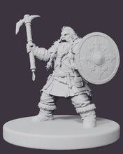 Load image into Gallery viewer, Durgan Ironvein: printable miniature on a 28 mm base, three-quarter view