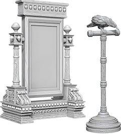 WizKids Deep Cuts Unpainted Miniatures: W5 Mirror & Bird on Stand - Linebreakers