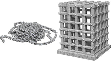 WizKids Deep Cuts Unpainted Miniatures: W6 Cage & Chains - Linebreakers