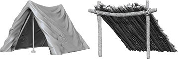 WizKids Deep Cuts Unpainted Miniatures: W10 Tent & Lean-To - Linebreakers