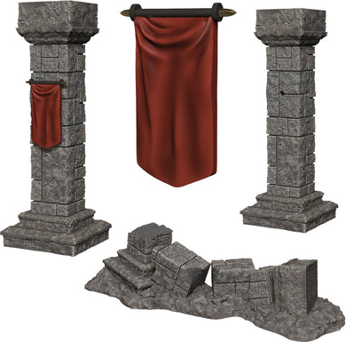 WizKids Deep Cuts Unpainted Miniatures: W11 Pillars & Banners - Linebreakers