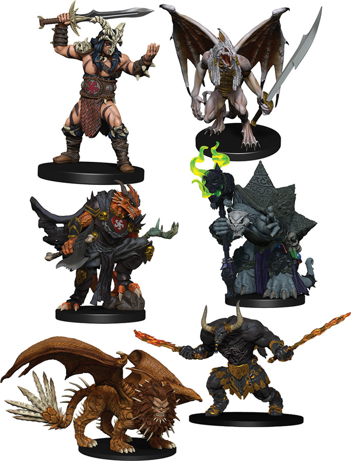 Dungeons & Dragons Fantasy Miniatures: Icons of the Realms Figure Pack - Descent into Avernus - Arkhan the Cruel and the Dark Order - Linebreakers