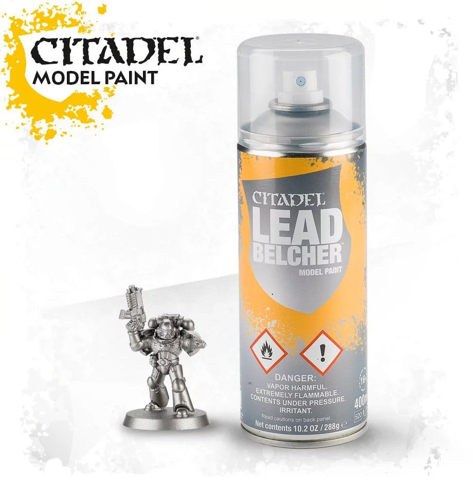 Sentry Box - Citadel Lead Belcher primer is perfect for painting knights &  robots fast. Just prime, pick out a few details, wash, & play! Capes primed  with dark grey, but brown
