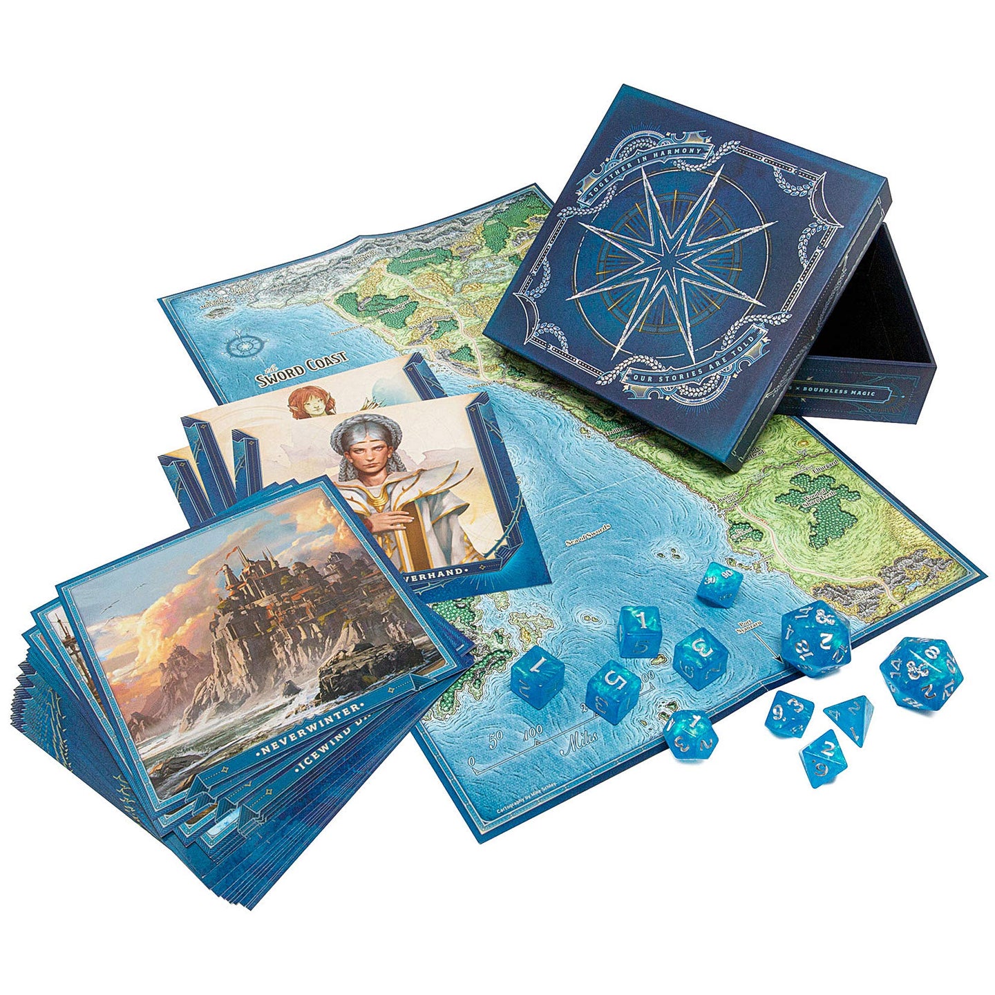 Dungeons and Dragons RPG: Forgotten Realms Laeral Silverhands Dice Set - Linebreakers