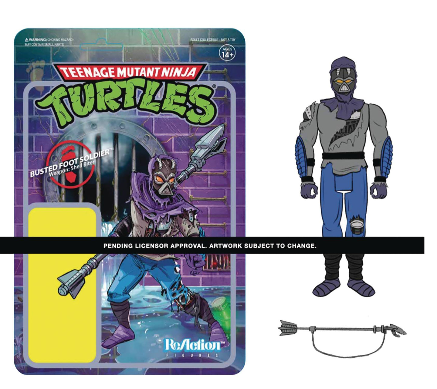 TMNT DAMAGED FOOT SOLDIER W3 REACTION FIGURE (Net) (C: 0-1-2