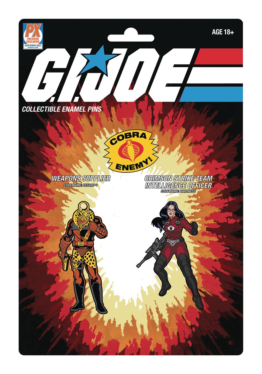 SDCC 2021 GI JOE PD DESTRO & CRIMSON BARONESS PX PIN SET ** ALLOCATIONS MAY OCCUR - Linebreakers