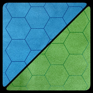 Chessex Reversible Battlemat: 1" Blue/Green Hexes (23.5" x 26")
